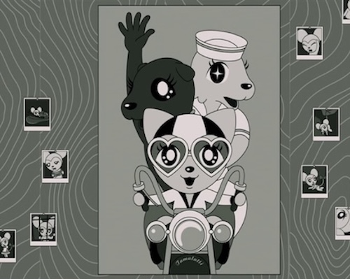 Image from the film 2010 Tamala: A Punk Cat in Space of anime cat